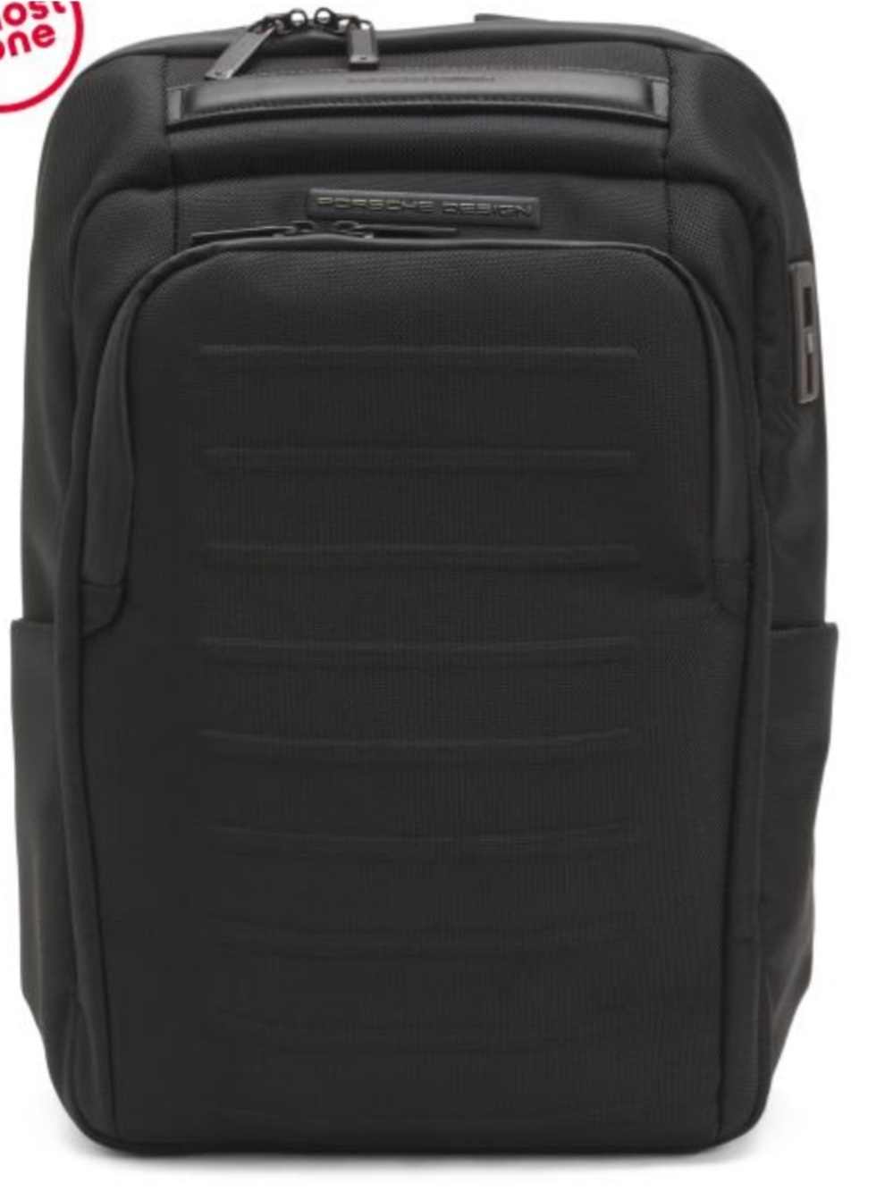 Porsche Design Matte Black Backpack with Textured Front